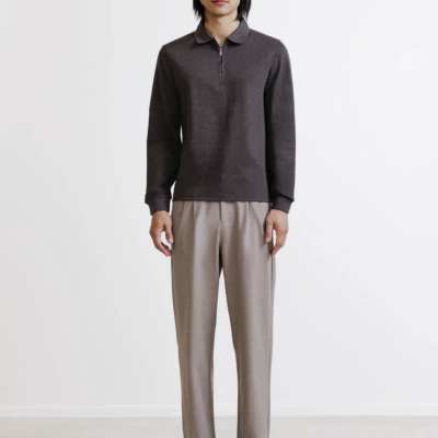 Arnaud vetements - POLO ZIPPÉ MARRON
