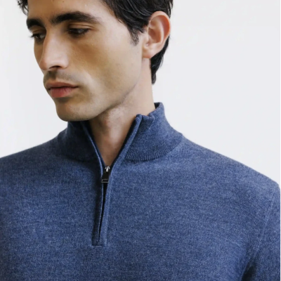 Arnaud vetements - Pull demi zippé indigo 