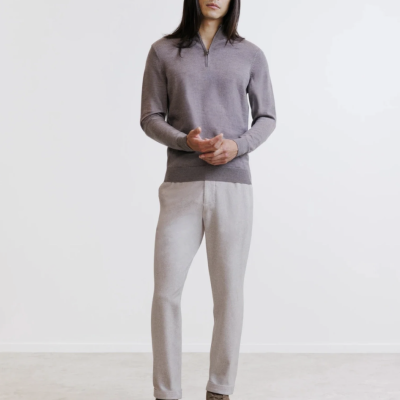 Arnaud vetements - Pull demi zippé châtin 