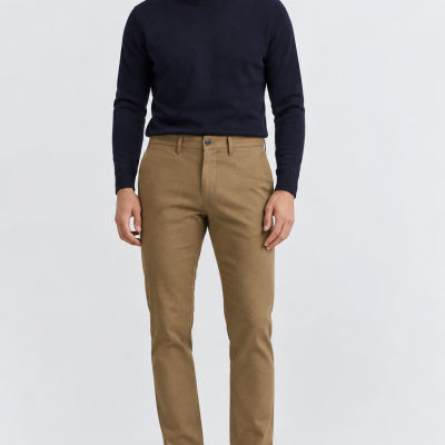 Arnaud vetements - PANTALON CHINO ARMURÉ CAMEL