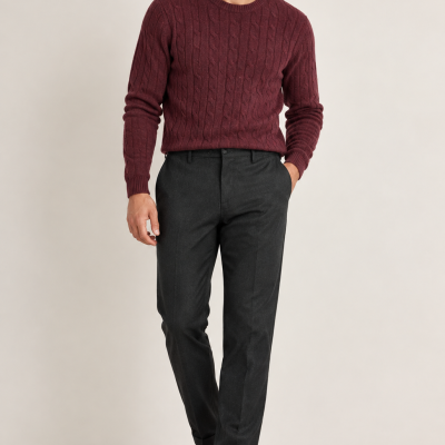 Arnaud vetements - PANTALON CHINO ARMURÉ NOIR