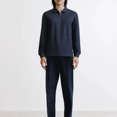 Arnaud vetements - POLO ZIPPÉ MARINE
