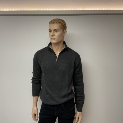 Arnaud vetements - Pull col zippé Gris