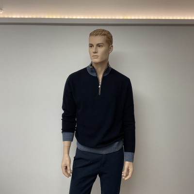 Arnaud vetements - Pull col camionneur Marine