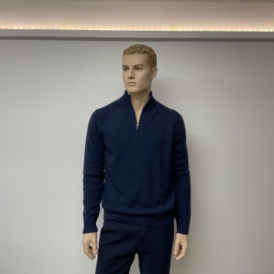 Arnaud vetements - Pull Col Camionneur Bleu