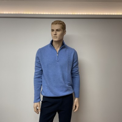 Arnaud vetements - Pull Col Camionneur Bleu