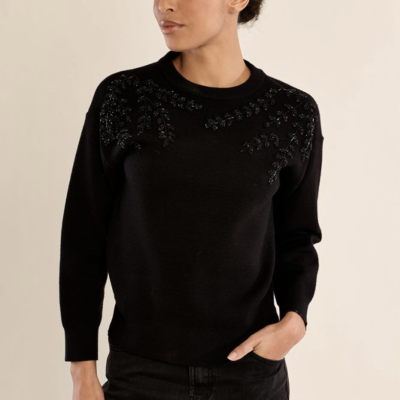 Arnaud vetements - Pull col ornd, orné de perles