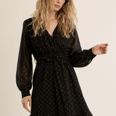 Arnaud vetements -  Robe portefeuille à pois 