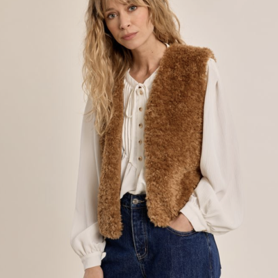 Arnaud vetements -  Veste sans manches imitation mouton