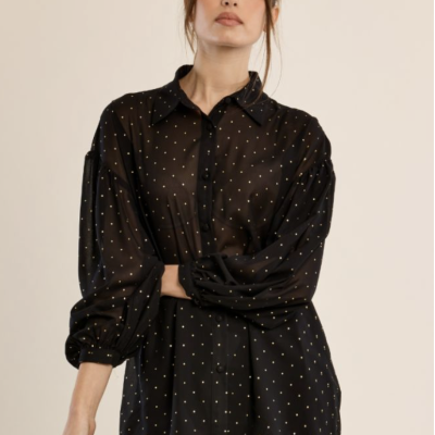 Arnaud vetements - Blouse à pois en semi-transparence