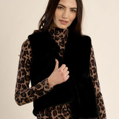 Arnaud vetements - Veste sans manches en fausse fourrure
