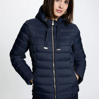 Arnaud vetements - Doudoune à capuche bleu marine 