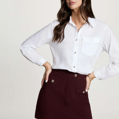 Arnaud vetements - Jupe taille haute prune 