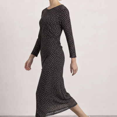Arnaud vetements - Robe col bateau à pois