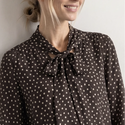 Arnaud vetements - Blouse à manches longues avec nœud décoratif