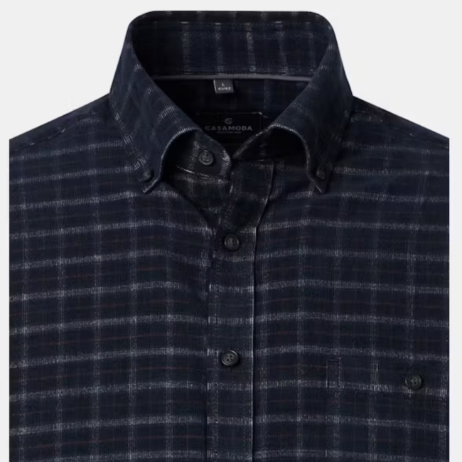 CASAMODA - Chemise en velours côtelé à carreaux