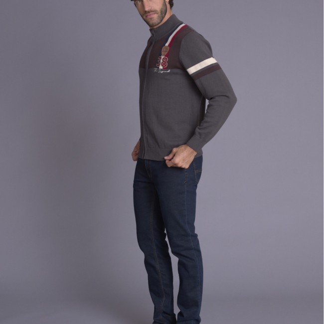 DELAHAYE - Pull Zippé liège