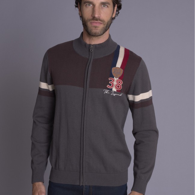 DELAHAYE - Pull Zippé liège