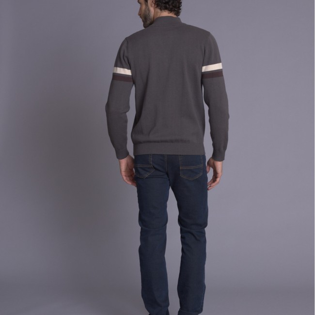 DELAHAYE - Pull Zippé liège