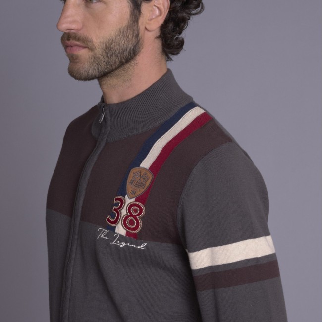 DELAHAYE - Pull Zippé liège