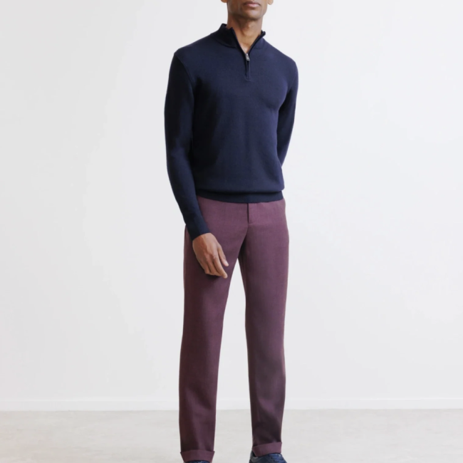 IZAC - Pull demi zippé marine 