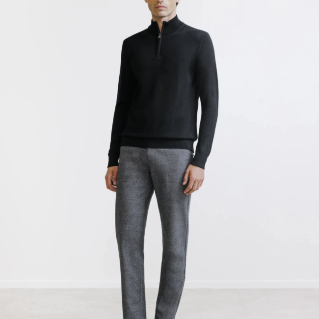 IZAC - Pull demi zippé noir 