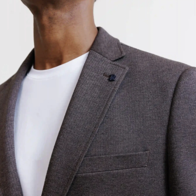 IZAC - VESTE VILLE EN MAILLE MARRON