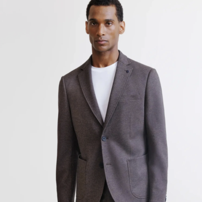 IZAC - VESTE VILLE EN MAILLE MARRON
