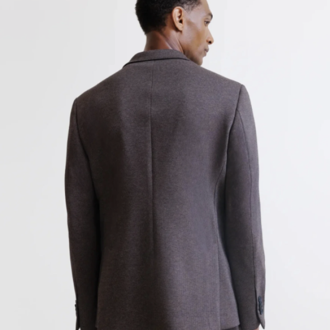 IZAC - VESTE VILLE EN MAILLE MARRON
