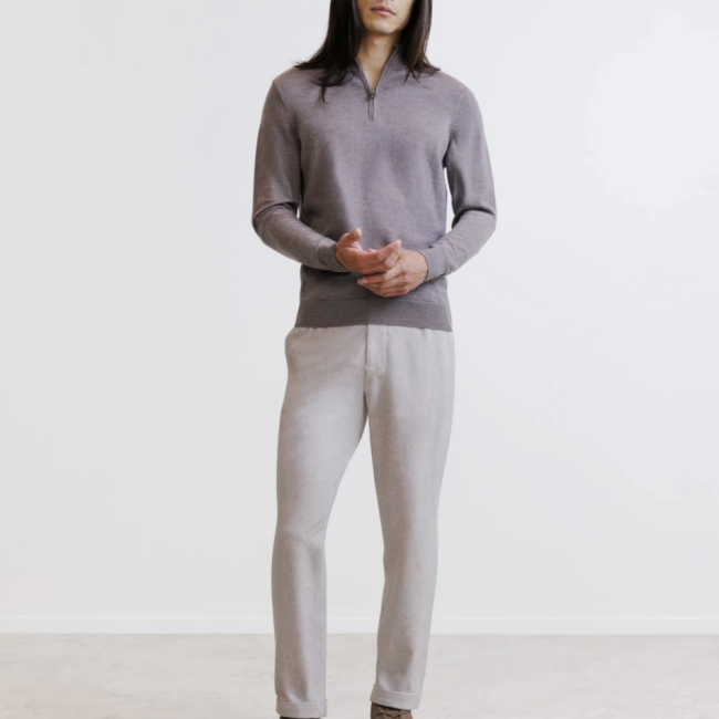 IZAC - Pull demi zippé châtin 