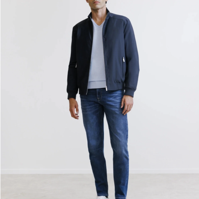 IZAC - BLOUSON COL MONTANT MARINE