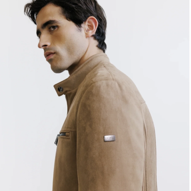 IZAC - BLOUSON EN SUÈDE CAMEL
