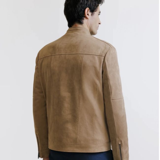IZAC - BLOUSON EN SUÈDE CAMEL