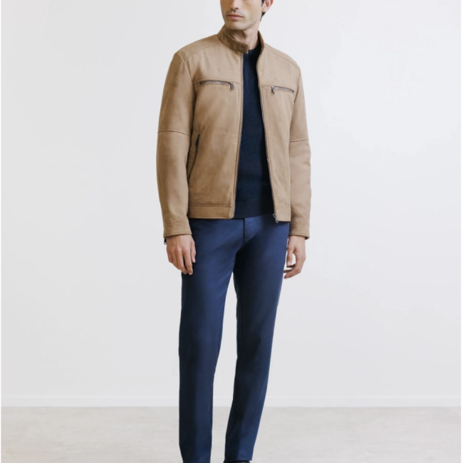 IZAC - BLOUSON EN SUÈDE CAMEL