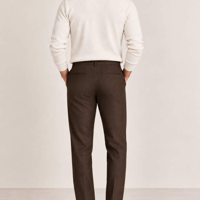 IZAC - PANTALON CASUAL MARRON