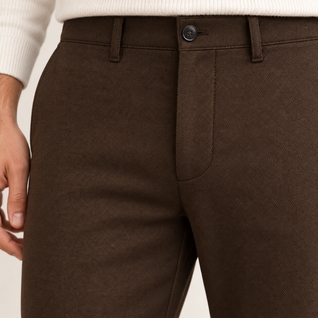 IZAC - PANTALON CASUAL MARRON