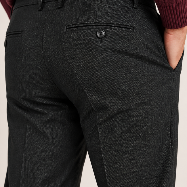 IZAC - PANTALON CHINO ARMURÉ NOIR