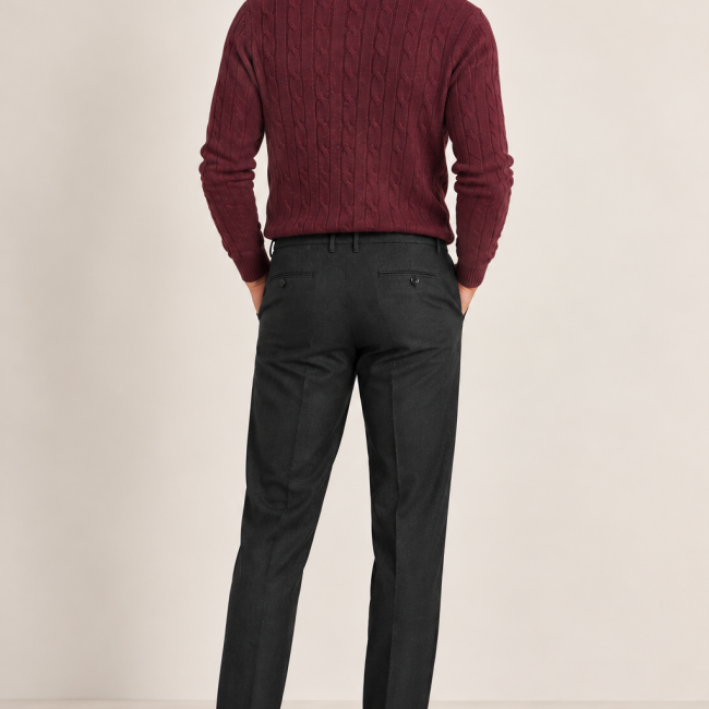 IZAC - PANTALON CHINO ARMURÉ NOIR