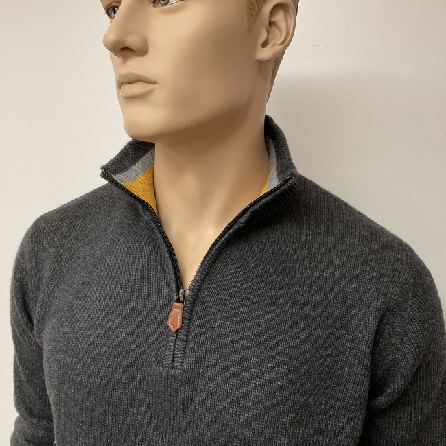 MASSIMO BONI - Pull col zippé Gris