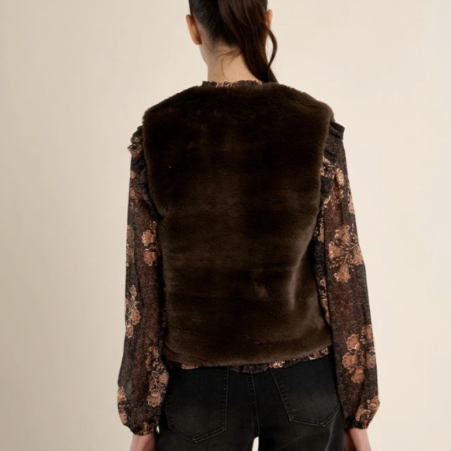 MOLLY - Veste sans manches en fausse fourrure