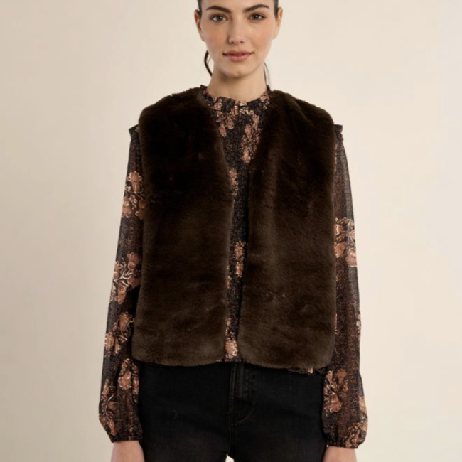 MOLLY - Veste sans manches en fausse fourrure