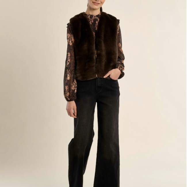 MOLLY - Veste sans manches en fausse fourrure