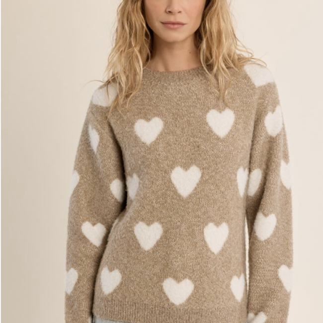 MOLLY - Pull droit, motif coeur 