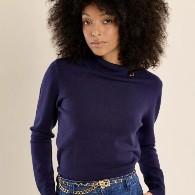 MOLLY -  Pull en maille fine, col roulé 