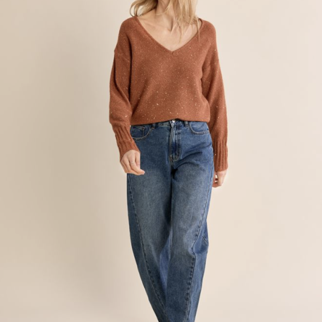 MOLLY - Pull fin, orné de sequins