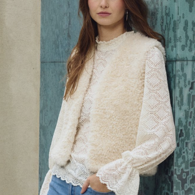 MOLLY -  Veste sans manches imitation mouton
