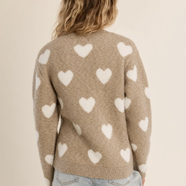 MOLLY - Pull droit, motif coeur 