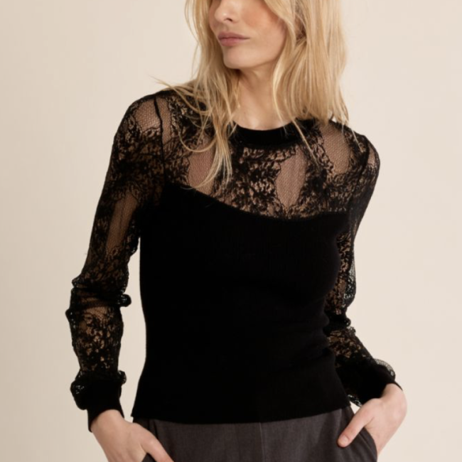 MOLLY -  Pull fantaisie en semi-transparence 