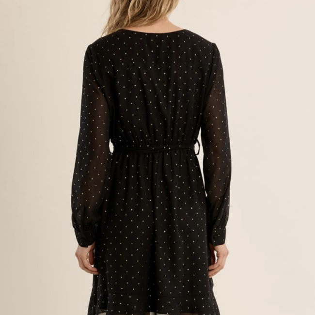 MOLLY -  Robe portefeuille à pois 