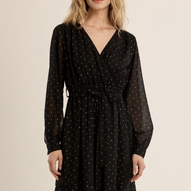 MOLLY -  Robe portefeuille à pois 